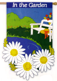 View In the Garden Applique Flag 28"x46" - 15527EG