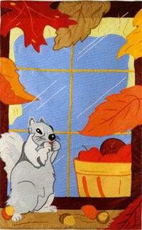 View Fall Window Applique Flag 28"x44" - 15574EG
