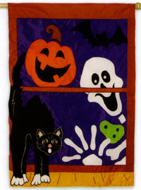 Halloween Window Applique Flag 30x44