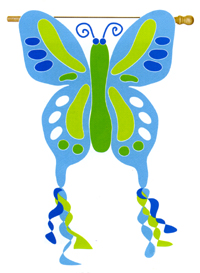 View Butterfly Applique Sculpted Flag 30"x58" - 15624EG