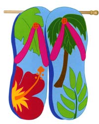 View Flip Flops Sculpted Applique Flag 30"x44" - 15631EG