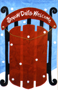 View Sled Applique Garden Flag 12"x18" - 16688EG