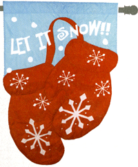 View Snowflake Mitten Applique Sculpted Garden Flag 12"x18" - 16694EG