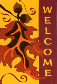 View Leaves Welcome Applique Flag 28"x44" - 15731Eg