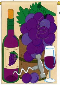 View Grape Applique Flag 28"x44" - 17010tg
