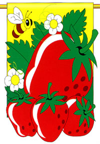 View Strawberries Applique Garden Flag 13.5"x18" - 67011tg