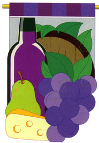 View Wine Applique Flag 28"x40" - 17014TG