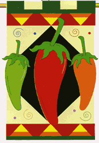 View Chili Pepper Applique Flag 28"x44" - 17015TG