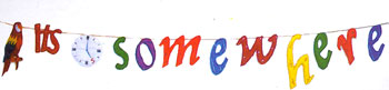 View It's 5 O'clock Somewhere stringed banner 108" long - 1800CD