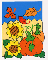 View Fall Fence theme Garden Flag 12"x16" - 207CF