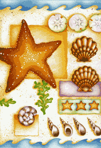 View Shell Collage Impressions Flag 28"x40" - 22860