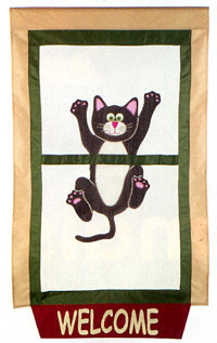 View Come Hang Out Applique Flag 28"x44" (3-D embellishment--mesh fabric) **last one available** - 22973