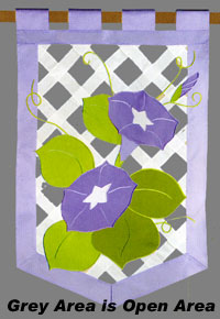 View Morning Glories Applique Flag 28"x44" - 23532