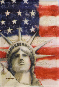 View Statue of Liberty Impressions Flag 28"x40" - 23779