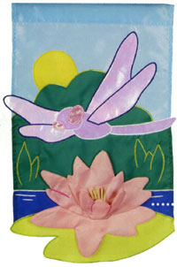View Dragonfly Lair Applique Flag 28"x44" - 23839