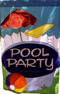 View Pool Party Applique Flag 28"x44" - 24011