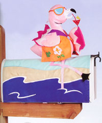 View Felix the Flamingo Applique Inflatable Mailbox Cover 18"x22" - 24036