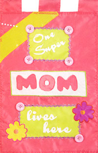 View Super Mom Applique Flag 28"x44" - 24049