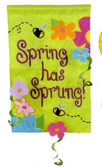 View Spring has Sprung Applique Flag 28"x44" - 25368