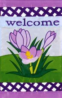 View Crocus Applique Flag 28"x44" - 25375