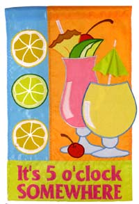 View What Time Is It? Applique Flag 28"x44" - 25571
