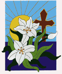 View Cross & Lillies Applique Flag 28"x40" - 2624CF