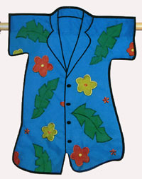 View Blue Hawaiin Shirt Applique Flag 28"x40" - 2657CF