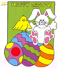View Happy Easter Chick and Bunny Applique Garden Flag 12"x16" - 071CF