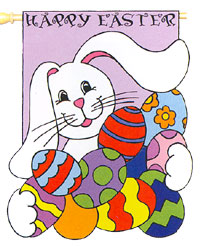 View Happy Easter Bunny with Eggs Applique Garden Flag 12"x16" - 081CF