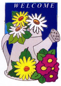 View Welcome Watering Can Applique Flag 28"x40" - 2779CF