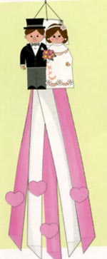 View Bride and Groom Wedding Nylon Windsock 12"x60" - 28016tg