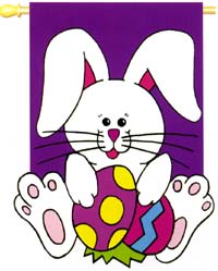View Happy Bunny Applique Garden Flag 12"x18" - 114CF