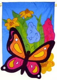 View Butterfly Applique Garden Flag 12"x18" - 128CF