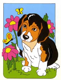 View Puppy & Flowers Applique Flag 28"x40" - 2834CF