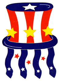 View Patriotic Hat Applique Flag 28"x40" - 2858CF