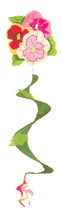 View Pansies Applique Windspinner 8.5"x30" - 45076EG