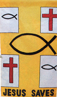 View Jesus Saves Applique Flag 28"x48" - 46309ff