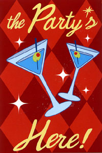 View The Party's Here Applique Flag 28"x40" - 52574A