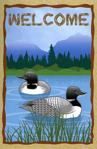 View Loon Welcome Flag 28"x40" - 52605A
