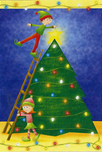 View Twinkling Lights Flag 28"x40" - 52714A
