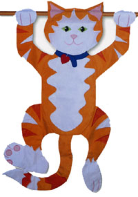View Kitty Applique Sculpted Flag 28"x40" - 52757A