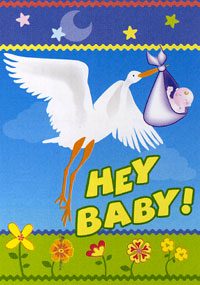 View Here Comes Baby Garden Flag 12"x18" - 51768A