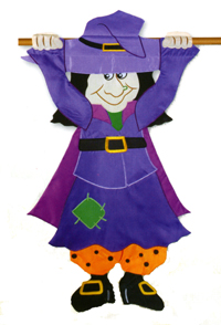 Wendy Witch Applique Sculpted Flag 28x40