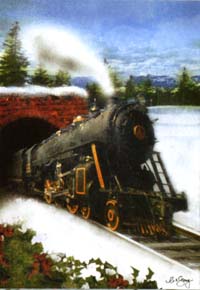 View B&O Winter Train Flag 28"x40" - 52901A