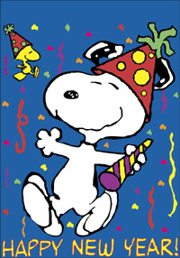 View Happy New Year Snoopy & Woodstock Flag 28"x40" - 59232