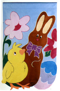 View Chicks Chocolate Bunny Applique Flag 28"x44" - 60436