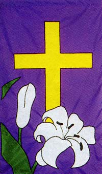 View Cross & lilies Applique Flag 28"x40" - 65109ff