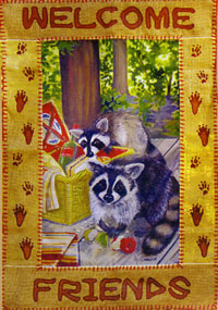 View Raccoon Fun 3-D Impressions Flag 28"x40" - 70560