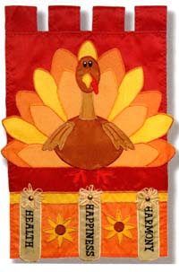 View Inspirational Turkey Applique Flag 28"x44" - 71041