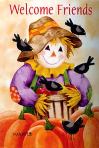 View Welcome Friends Scarecrow Impressions Flag 28"x40" - 71289